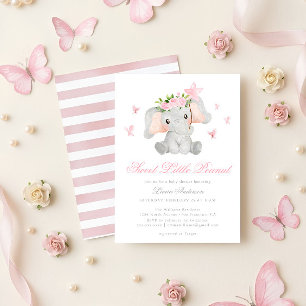 Zoete Kleine Pinda Olifant Elegante Baby Shower Kaart