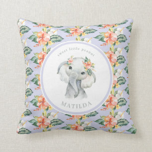 Zoete kleine pinda olifant floral baby kussen