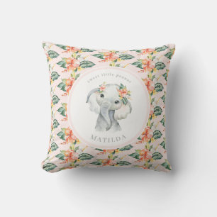 Zoete kleine pinda olifant floral baby kussen