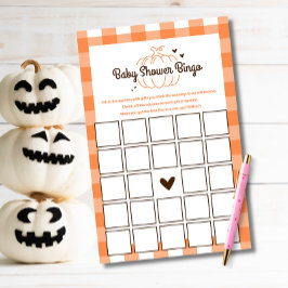 Zoete Kleine Pompoen Baby Shower Bingo Kaart