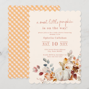 Zoete Kleine Pompoen Baby Shower Kaart