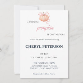 Zoete Kleine Pompoen Baby Shower Uitnodiging