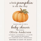 Zoete Kleine Pompoen Baby Shower Uitnodiging