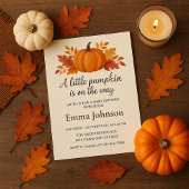 Zoete Kleine Pompoen Baby Shower Uitnodiging