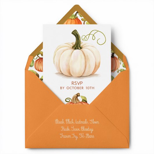 Zoete Kleine Pompoen Baby Shower Uitnodiging