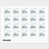 Zoete Kleine Pompoen Blauw Herfst Baby Shower Vierkante Sticker (Vel)