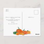 Zoete Kleine Pompoen Foto Herfst Baby Aankondiging Briefkaart (Achterkant)
