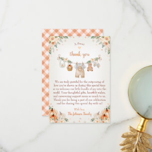Zoete Kleine Pompoen Herfst Baby Shower Bedankkaart