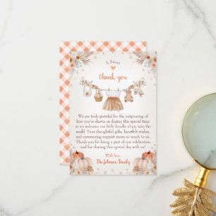 Zoete Kleine Pompoen Herfst Baby Shower Bedankkaart