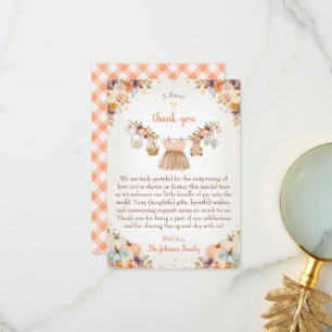 Zoete Kleine Pompoen Herfst Baby Shower Bedankkaart