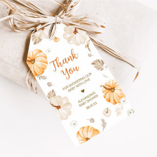 Zoete Kleine Pompoen Herfst Baby Shower Favor Tags Cadeaulabel