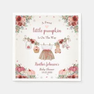 Zoete Kleine Pompoen Herfst Baby Shower Servet