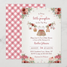 Zoete Kleine Pompoen Herfst Baby Shower Uitnodigin