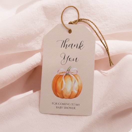 Zoete Kleine Pompoen Meisje Baby Shower Cadeaulabel