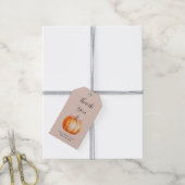 Zoete Kleine Pompoen Meisje Baby Shower Cadeaulabel (Met Touw)