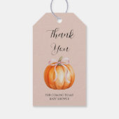 Zoete Kleine Pompoen Meisje Baby Shower Cadeaulabel (Achterkant)