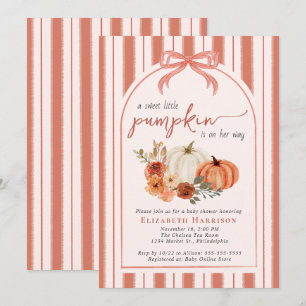 Zoete Kleine Pompoen Meisje Baby Shower Kaart