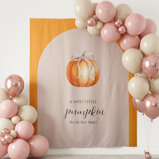 Zoete Kleine Pompoen Meisje Baby Shower Wandkleed