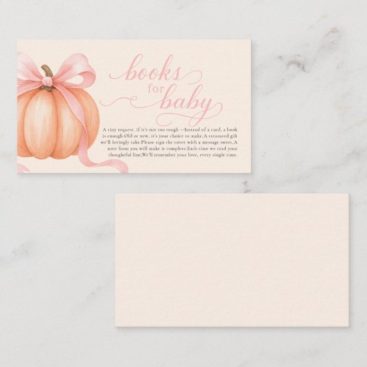 Zoete kleine pompoen roze boog is op de weg enclos informatiekaartje (Voorkant / Achterkant)