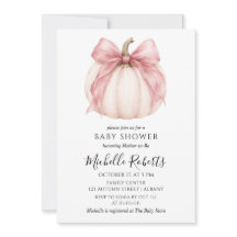 Zoete Kleine Pompoen Roze Strik Baby Shower