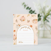 Zoete kleine pompoen tijd capsule bericht kaart (Staand voorkant)