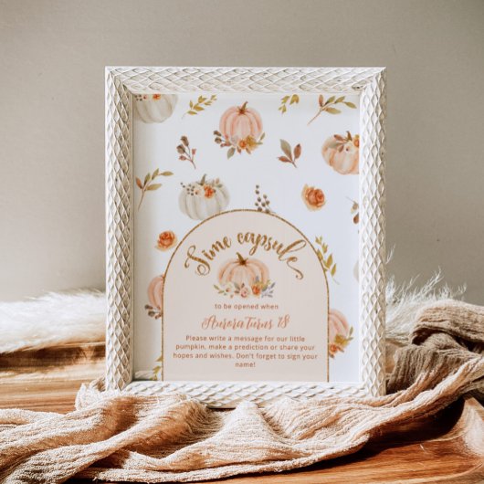 Zoete kleine pompoen tijd capsule verjaardag poster