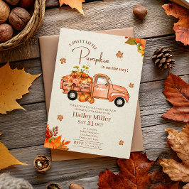 Zoete Kleine Pompoen Truck Herfst Baby Shower Kaart