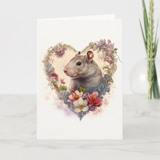 Zoete kleine ratten in de Valentijnsdag van het bl Feestdagen Kaart (Voorkant)