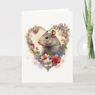 Zoete kleine ratten in de Valentijnsdag van het bl Feestdagen Kaart