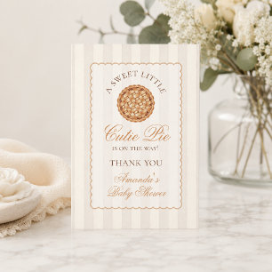 Zoete Kleine Taartje Neutrale Herfst Baby Shower Bedankkaart
