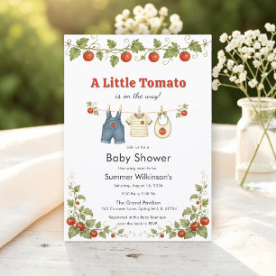 Zoete Kleine Tomaat Baby Shower Uitnodiging QR RSV