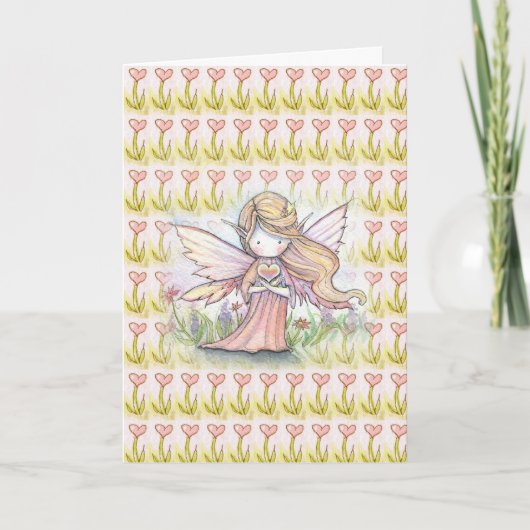 Zoete Kleine Valentijnsfee Kaart (Voorkant)