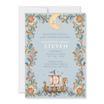 Zoete Kleine Viking Baby Shower Uitnodiging
