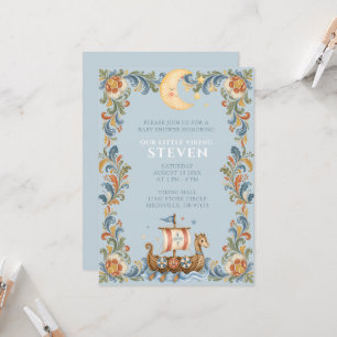 Zoete Kleine Viking Baby Shower Uitnodiging