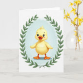 Zoete Kleine Vogeltje Kaart (Gele Bloem)