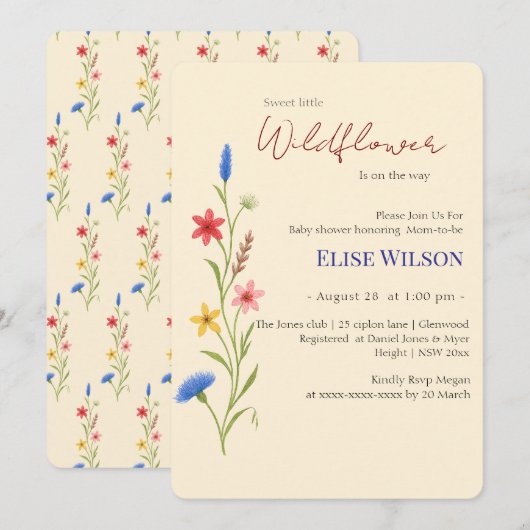 Zoete kleine wilde bloem is onderweg kaart