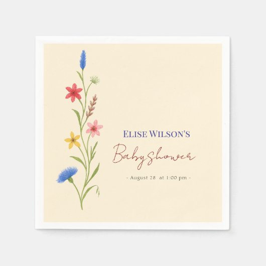 Zoete kleine wilde bloem is onderweg servet (Voorkant)