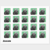 Zoete Kleine Zeeotter Schilderij Vierkante Sticker (Vel)