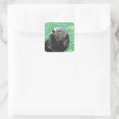 Zoete Kleine Zeeotter Schilderij Vierkante Sticker (Tas)