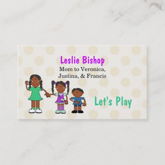 Zoete kleurrijke aangepaste mammie Kaart Contactkaartje (Voorkant)