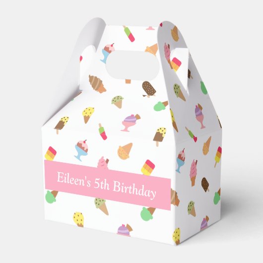 Zoete Kleurrijke Ice Cream Pattern Party Favor Box Bedankdoosjes (Voorkant Zijde)