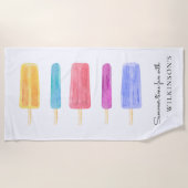 Zoete kleurrijke moderne zomer gepersonaliseerd strandlaken (Voorkant)