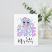 zoete kleurrijke octopus briefkaart (Staand voorkant)