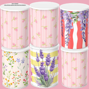 Zoete kleurrijke roze bloemen witte strepen decoup tissuepapier