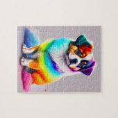 Zoete kleurrijke Schattigee hond Legpuzzel (Horizontaal)