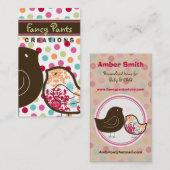 Zoete kleurvolle Damask Chicks Polka Dots Whimsica Visitekaartje (Voorkant / Achterkant)