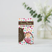 Zoete kleurvolle Damask Chicks Polka Dots Whimsica Visitekaartje (Staand voorkant)