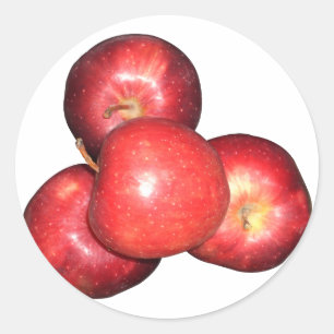 Zoete & Knapperige Rode Appels - Biologisch Fruit Ronde Sticker