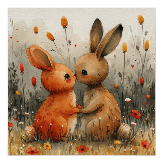 Zoete Knuffel Ballet: Een Beetje Whimsy Konijn Perfect Poster (Voorkant)