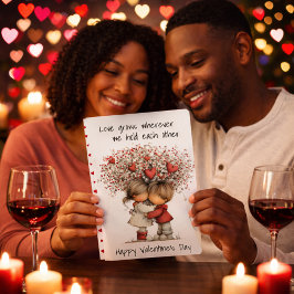 Zoete Knuffelende Geliefden Valentijnkaart Feestdagenkaart